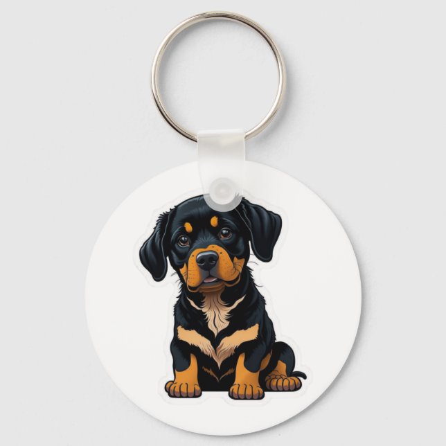 Niedlich Rottweiler - Geschenke für Besitzer von R Schlüsselanhänger (Vorderseite)