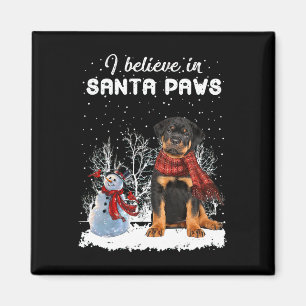 Niedlich Rottweiler Hund Weihnachten Schneemann We Magnet