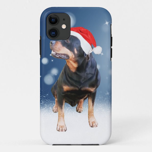 Niedlich Rottweiler Hund Weihnachten Weihnachtsman Case-Mate iPhone Hülle (Rückseite)