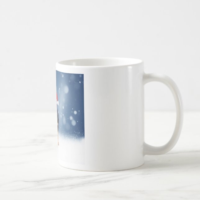 Niedlich Rottweiler Hund Weihnachten Weihnachtsman Kaffeetasse (Rechts)