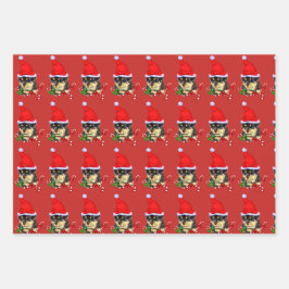 Niedlich Rottweiler Puppy Weihnachten Geschenkpapier Set