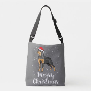 Niedlich Rottweiler Weihnachtsmannmütze Frohe Weih Tragetaschen Mit Langen Trägern