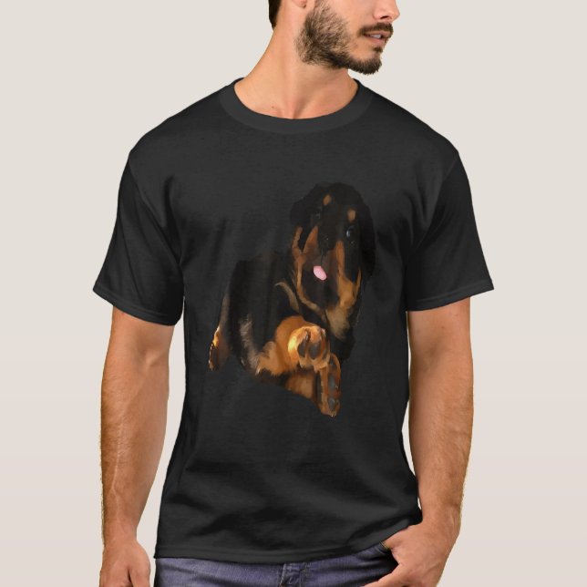 Niedlich Rottweiler Welpenvector T-Shirt (Vorderseite)