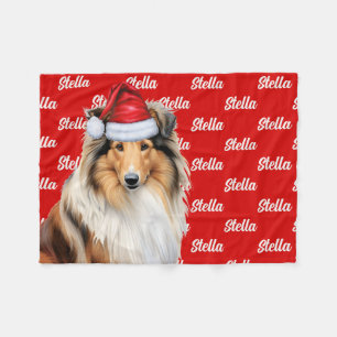 Niedlich Rough Collie Dog Name Gemustert Red Chris Fleecedecke