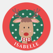 Niedlich Rudolph Reindeer Christmas Red Green Clas