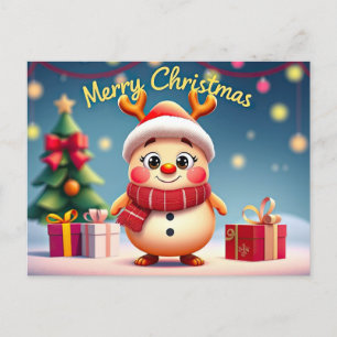 Niedlich Rudolph Reindeer Frohe Weihnachten Postkarte