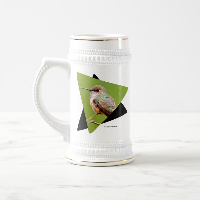 Niedlich Rufous Hummingbird in Kalifornien Lilac Bierglas (Links)