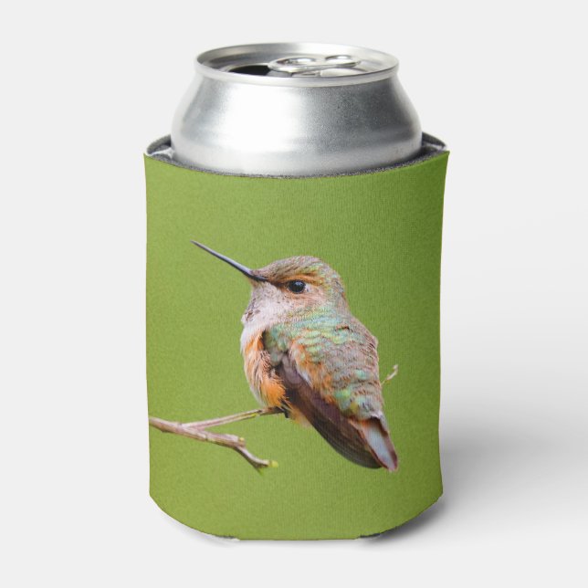 Niedlich Rufous Hummingbird zu California Lilac Dosenkühler (Kanne Vorderseite)