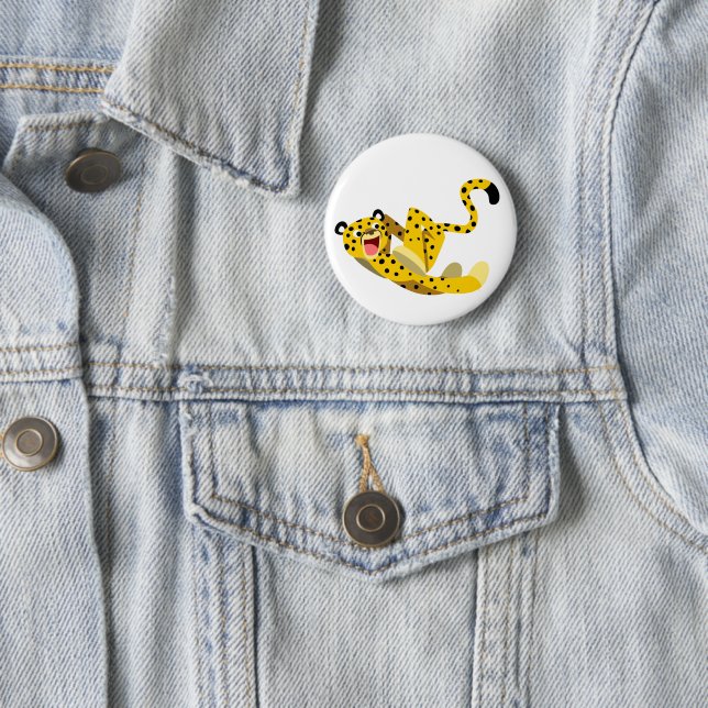 Niedlich Running Cartoon Cheetah Button (Beispiel)
