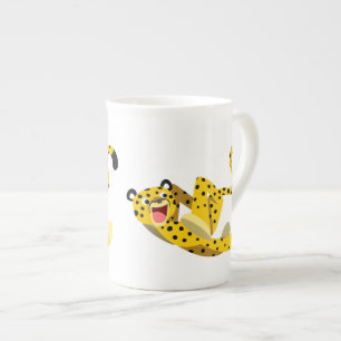 Niedlich Running Cartoon Cheetah Prozellantasse