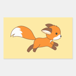 Niedlich Running Fox Rechteckiger Aufkleber
