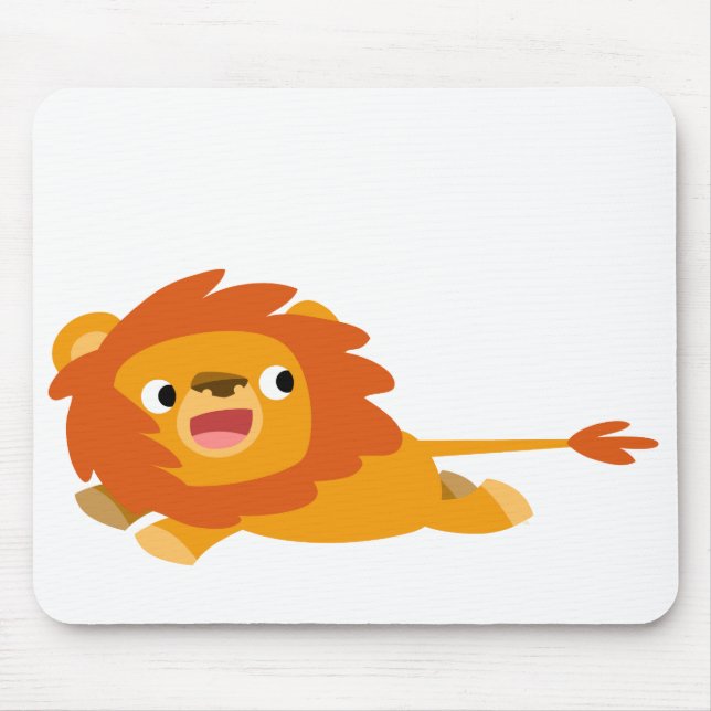 Niedlich Rushing Cartoon Lion Mousepad (Vorne)
