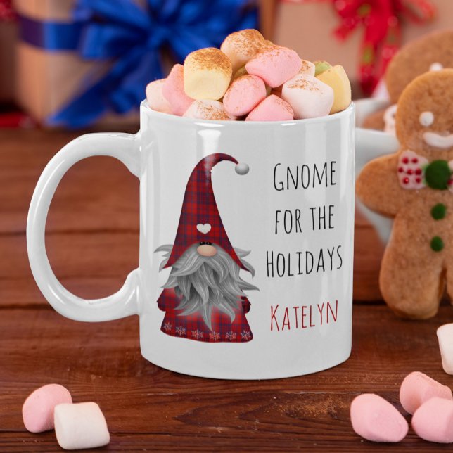 Niedlich Rustikale Personalisierte Weihnachtsgnome Tasse (Von Creator hochgeladen)