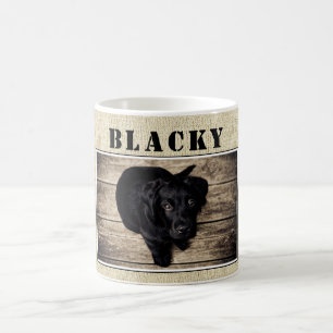 Niedlich Rustikaler Hund Welpen Foto und Hundename Kaffeetasse