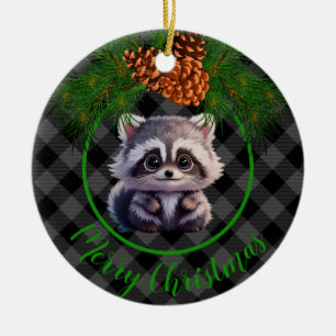 Niedlich Rustikaler, schwarz-grauer Kiefernkegel Keramik Ornament