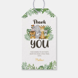 Niedlich Safari Animals Geburtstagsdusche Danke Geschenkanhänger