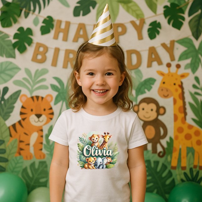 Niedlich Safari Animals Olivia Kids T-Shirt (Von Creator hochgeladen)