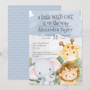 Niedlich Safari Baby Dusche Personalisiert Einladung