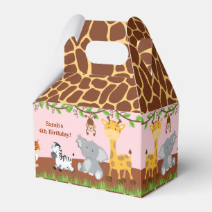 Niedlich Safari Dschungel Tiermädchen Gable Gefä Geschenkschachtel