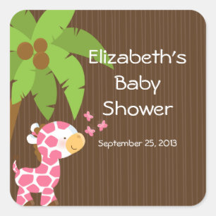 Niedlich Safari Giraffe Girl Shower Stickers