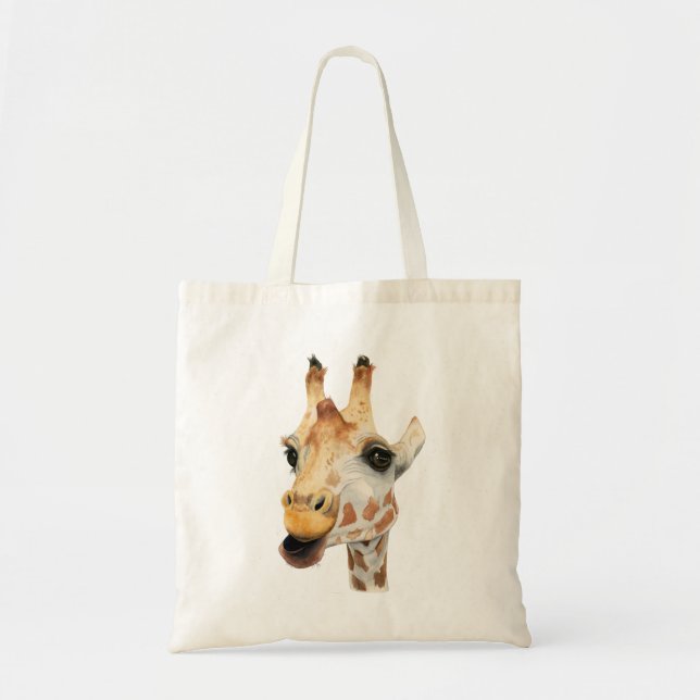 Niedlich Safari Giraffe Watercolor Tragetasche (Vorne)
