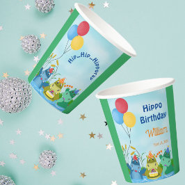 Niedlich Safari Hippo Geburtstag Pappbecher