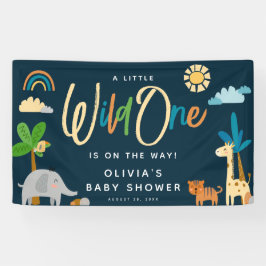 Niedlich Safari Jungle Animal Wild One Baby Dusche Banner