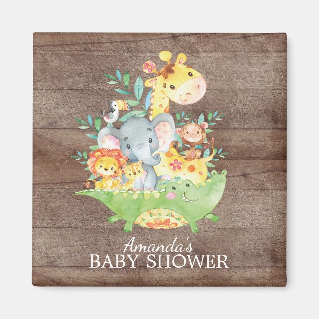Niedlich Safari Jungle Baby Dusche Gefallen Magnet (Vorne)