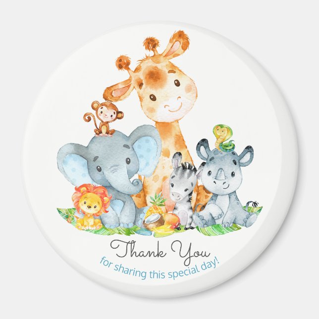 Niedlich Safari Jungle Tiere Wasserfarbe Vielen Da Magnet (Vorne)