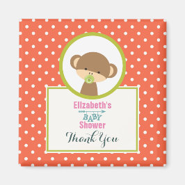 Niedlich Safari Monkey Baby Dusche Vielen Dank Magnet