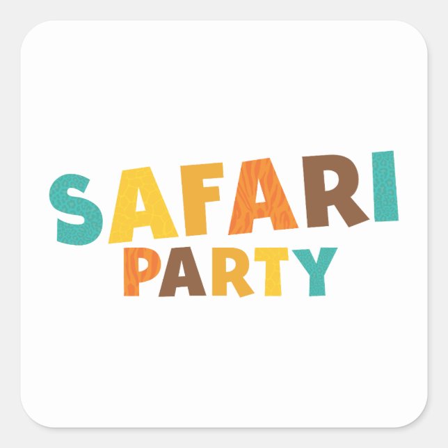 Niedlich Safari Quadratischer Aufkleber (Vorderseite)