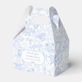 Niedlich Safari Toile de Jouy Blue Baby Dusche Gef Geschenkschachtel