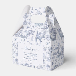 Niedlich Safari Toile de Jouy | Blue Baby Showfavo Geschenkschachtel