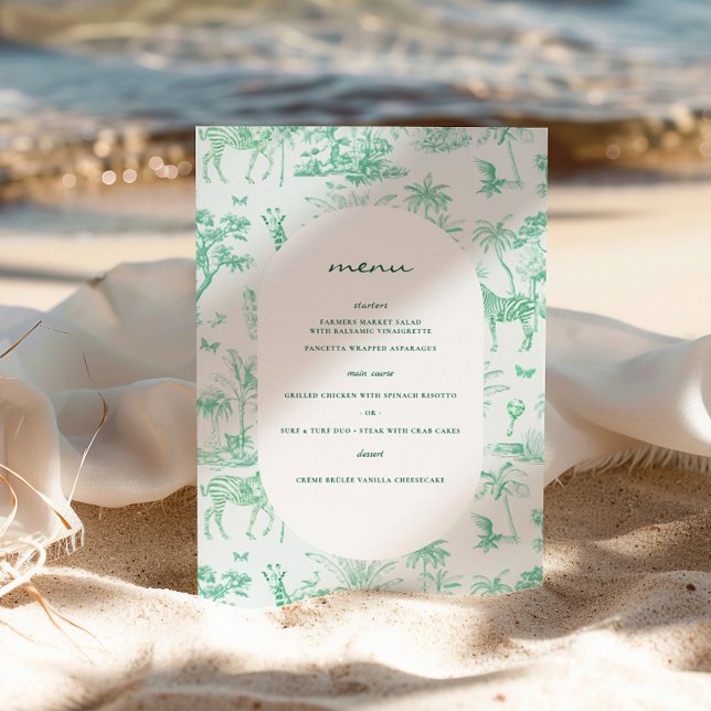 Niedlich Safari Toile de Jouy | Mint Baby Dusche Poster (Von Creator hochgeladen)