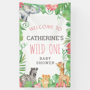 Niedlich Safari Wild One Baby Dusche Willkommen Banner