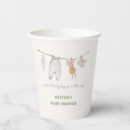Niedlich Sage Green Boho Boy Kleidung Kinderdusche Pappbecher