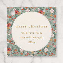 Niedlich Sage Green Botanical Custom Frohe Weihnac Geschenkanhänger