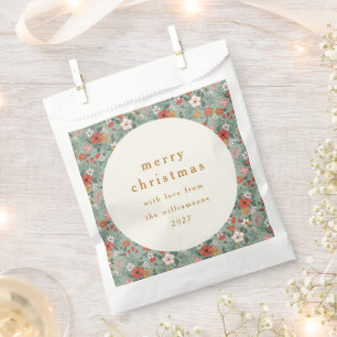 Niedlich Sage Green Botanical Custom Frohe Weihnac Geschenktütchen