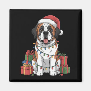 Niedlich Saint Bernard Weihnachtsmannmütze Weihnac Magnet