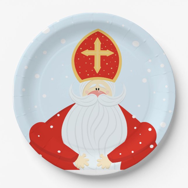 Niedlich Saint Nicholas Pappteller (Vorderseite)