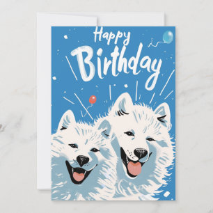 Niedlich Samoyed Happy Birthday Feiertagskarte