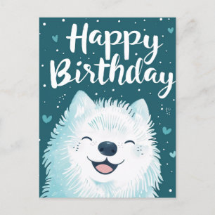 Niedlich Samoyed Happy Birthday Postkarte