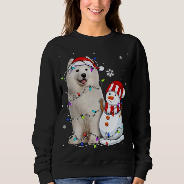 Niedlich Samoyed Weihnachtsmannmütze Weihnachts We Sweatshirt (Vorderseite)
