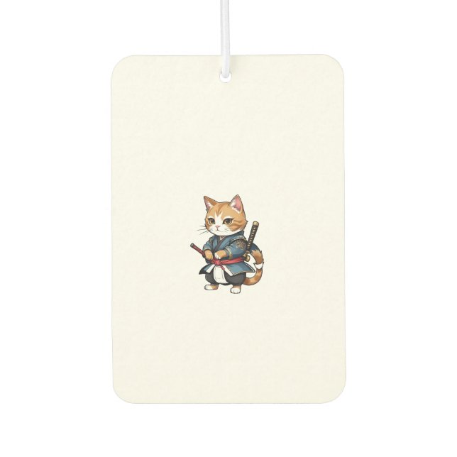 Niedlich Samurai Cat Phone Case Design Autolufterfrischer (Vorderseite)