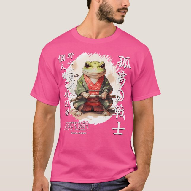 Niedlich Samurai Frog Warrior Japanisch Ninja Frog T-Shirt (Vorderseite)