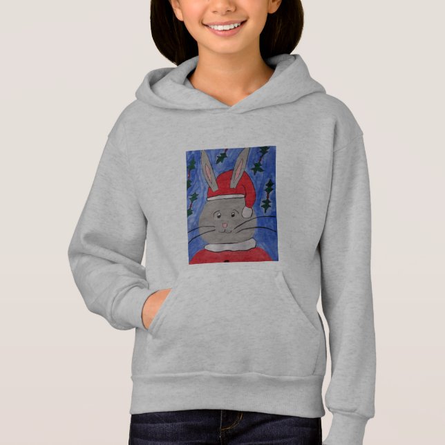 Niedlich Santa Bunny Hoodie (Vorderseite)