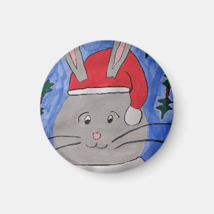 Niedlich Santa Bunny Magnet
