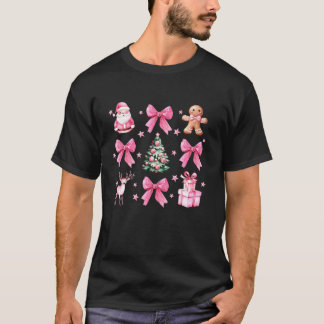 Niedlich Santa Coquette Pink Bow Weihnachtsbaum Fr T-Shirt
