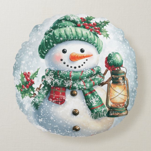 Niedlich Santa Cushion Rundes Kissen (Vorderseite)
