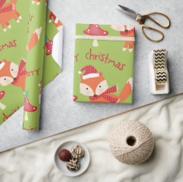 Niedlich Santa Fox Frohe Weihnachten Geschenkpapier